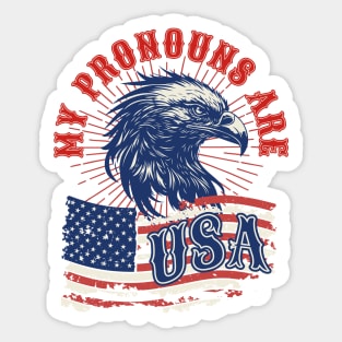 My Pronouns Are USA Sticker